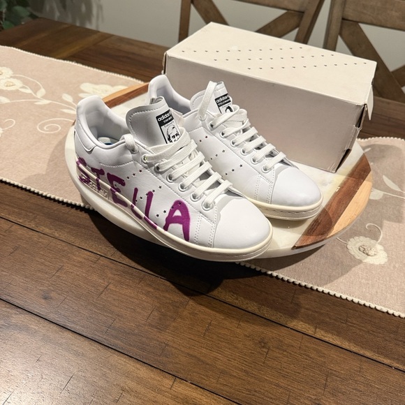 Adidas by Stella McCartney Shoes - Adidas by Stella McCartney Stan Smith White and Purple Sneakers